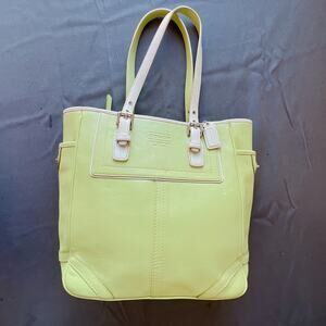 Coach Vintage Lime Green Legacy Hampton Gallery Tote Bag F10412